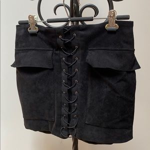 Faux suede mini skirt